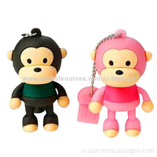 Promotional Cartoon Monkey Shaped USB Flash Memory/Sticks, Customized Designs Welcomed